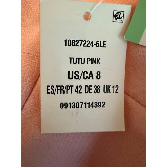 Kasper Harlow Stretch Crepe Dress Pants Women’s 8 Pink NWT Slim Straight Leg - Picture 11 of 13